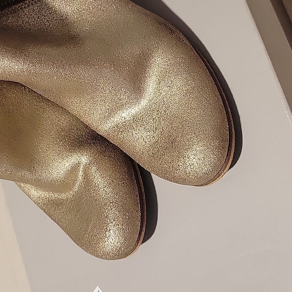 BP Gold Trolley Booties genuine leather ankle boots size 8 or 7.5 - Picture 4 of 5